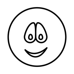 Obraz premium silhouette emoticon face smile expression vector illustration