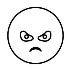 silhouette emoticon face furious expression vector illustration