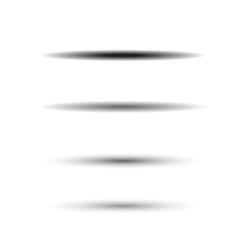 Oval shadow for tab dividers isolated on white vector set