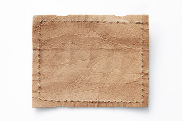 Light blank natural leather jeans tag label