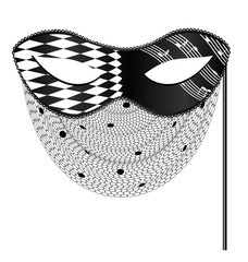 abstract white black mask and veil