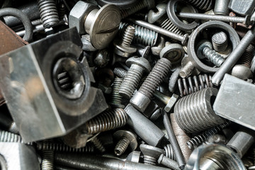 Large number of metal parts