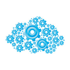 blue color pinions and gears set collection vector illustration