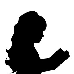 Fototapeta na wymiar Vector silhouette of girl.