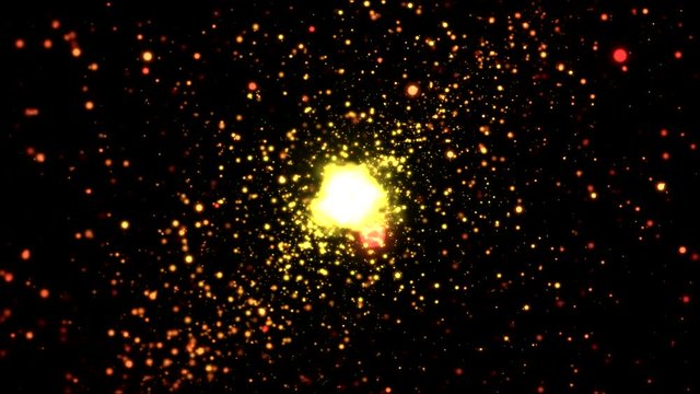 Abstract Rotating Particle Sphere Animation - Loop Golden