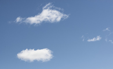 White clouds in sky. Weather.