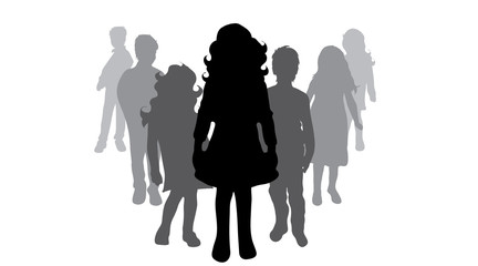 Obraz premium Vector silhouette of children.