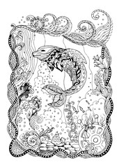 Beautiful Dolphin in the sea