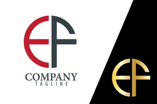 Initial Letter EF FF With Linked Circle Logo
