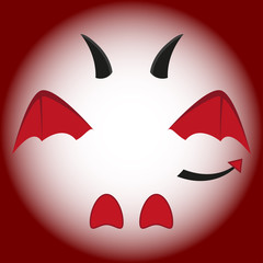 Devil isolated on white background. Vector art.