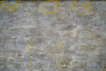 Kreidezeichnung auf Hausmauer