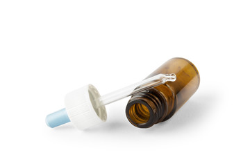 Dropper bottles with white background