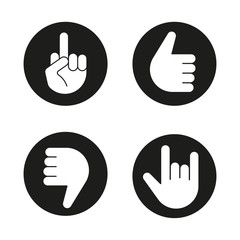 Hand gestures icons set