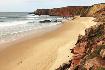 Beautiful beach in the southwest Algarve, Portugal