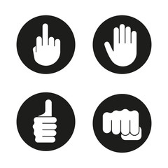 Hand gestures icons set
