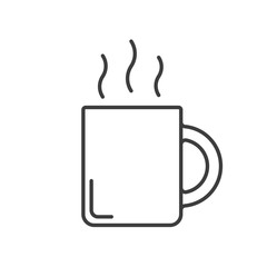 Steaming mug linear icon