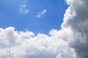 Obraz premium blue sky with big cloud and raincloud, art of nature beautiful and copy space for add text
