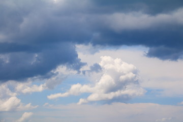 blue sky with big cloud and raincloud, art of nature beautiful and copy space for add text