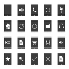 Smartphone apps icons set