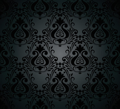Vector - Seamless damask ornate Wallpaper for design