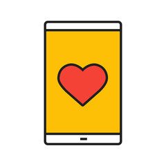 Smartphone dating app color icon