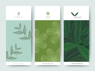 Branding Packaging Flower nature background, logo banner voucher, spring summer tropical, vector illustration