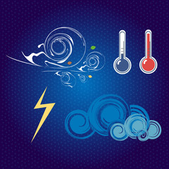Beautiful weather icons. Forecast decorative elements