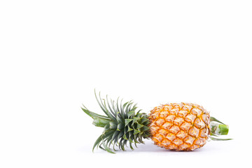 pineapple (Ananas comosus) on white background healthy pineapple fruit food isolated
