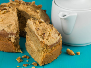 Baked Coffee and Walnut Cake