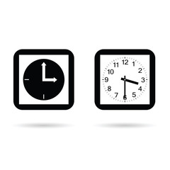 clock square ancient set in black and white color illustration