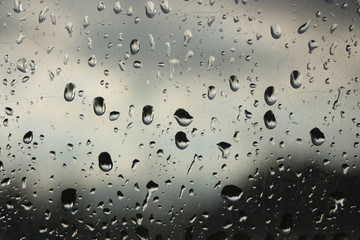 droplets of water on the glass