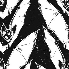 Repeated pattern. Seamless texture. Flying bat. Little vampire. Gothic illustration. Halloween style. Drawn bat. Can be used like wallpaper, wrapping, background, or your design.