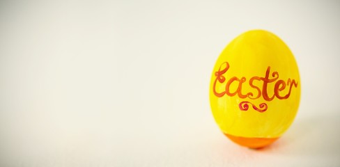 Easter text written on egg