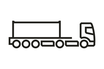 Vehicle Icons: European Truck Container Semitrailer. Vector. 