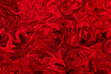 Digital blurred red background with spread liquify flow for design