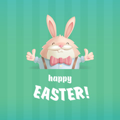 Happy Easter  greeting card with a hare