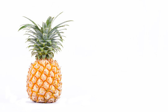 ripe pineapple is  tropical fruit on white background healthy pineapple fruit food isolated
