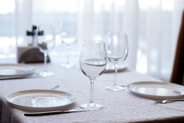 Classic table in the restaurant.