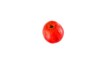 red apple and water drip  on white background