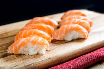 fresh sushi traditional japanese food on the table