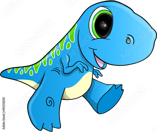 "Cute Happy Dinosaur Vector Illustration Art" Stockfotos und