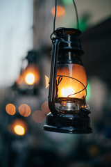 Fototapeta na wymiar Old lamps in city streets