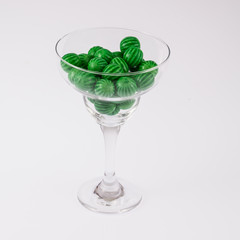 Cup with balls watermelon chewing gum