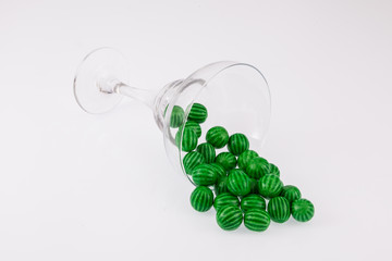 Cup with balls watermelon chewing gum