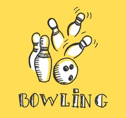 Tapeten Bowling bal en kegels © emieldelange