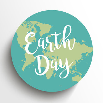 Earth Day. Vector illustration with the words, planets.