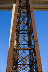 Fototapeta premium Metal bridge train