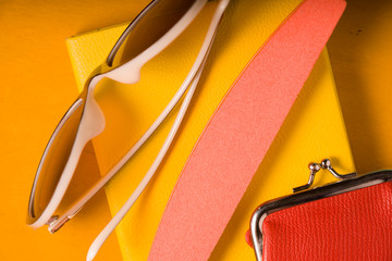 Pop art  still life on the yellow background