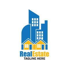 real estate logo with text space for your slogan / tagline, vector illustration