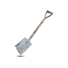 Old shovel isolated on white background